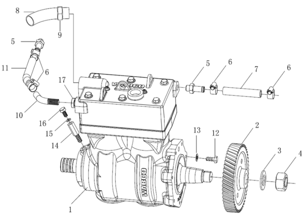 HOWO engine Air compressor assembly