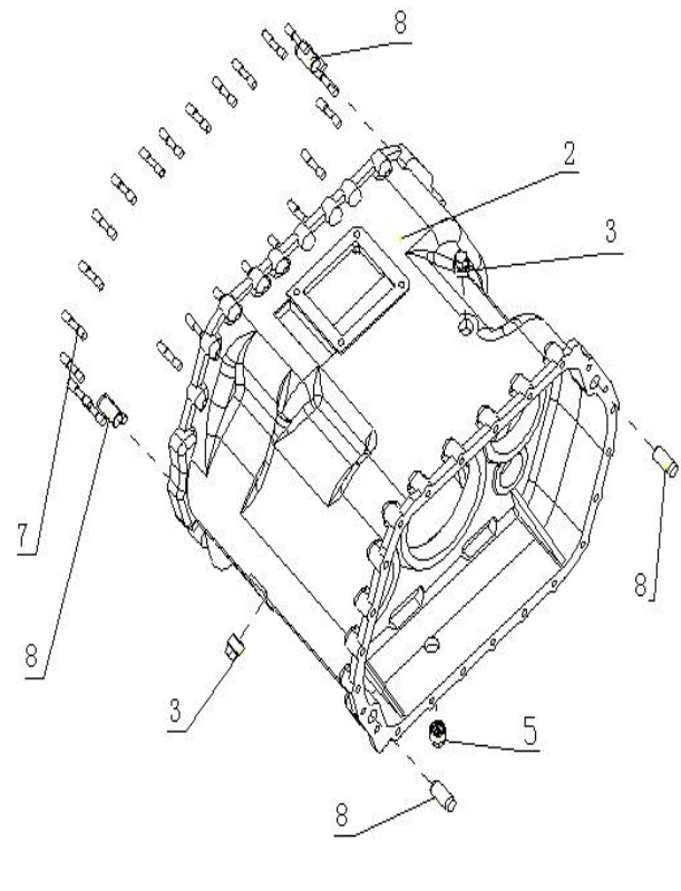 HOWO Transmission/gearbox housing assembly