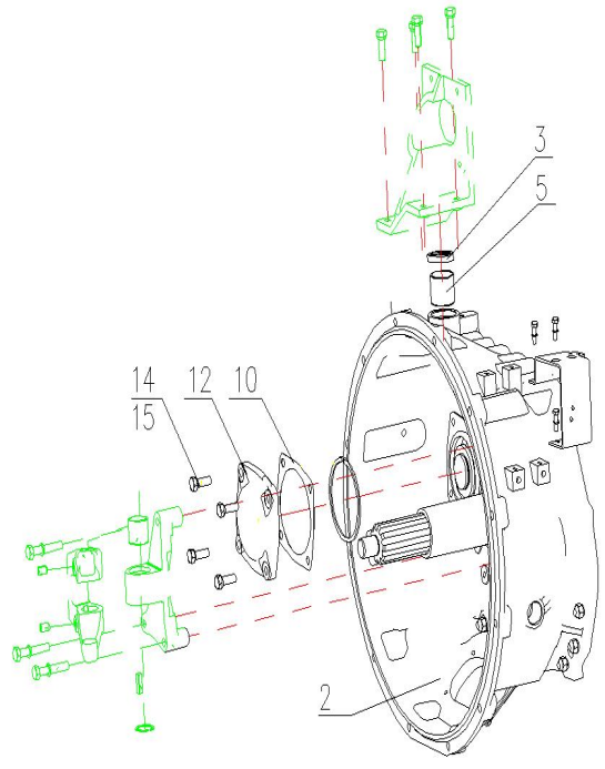HOWO Transmission/Gearbox front housing assembly