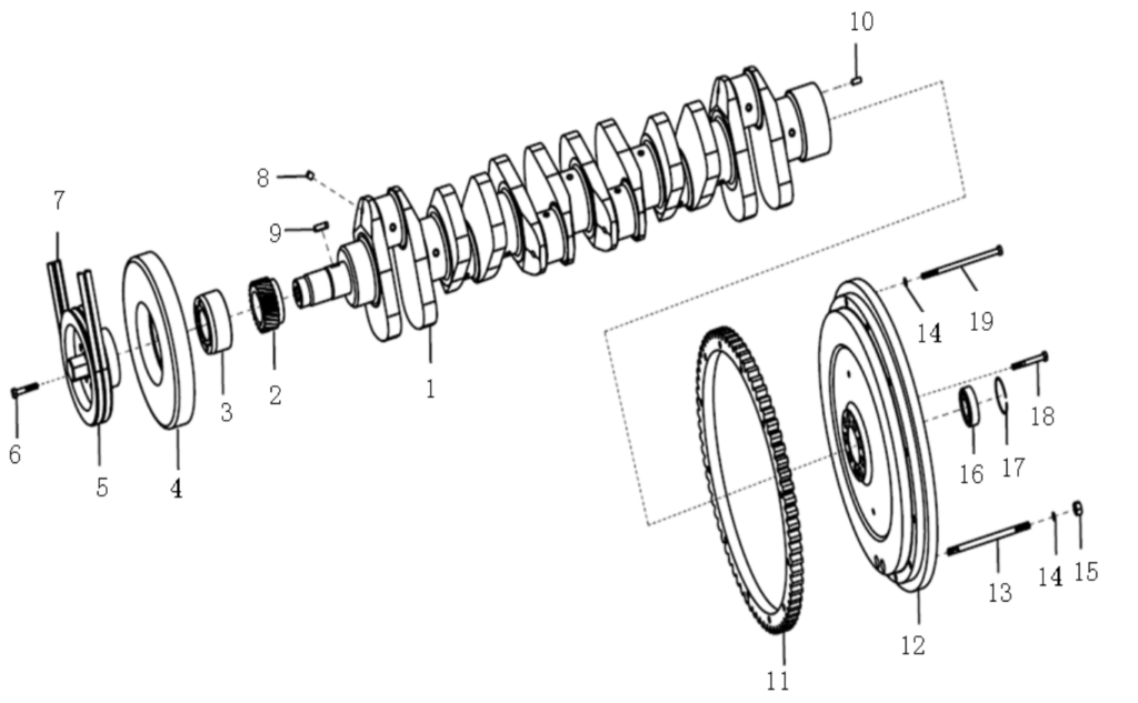HOWO Crankshaft and flywheel