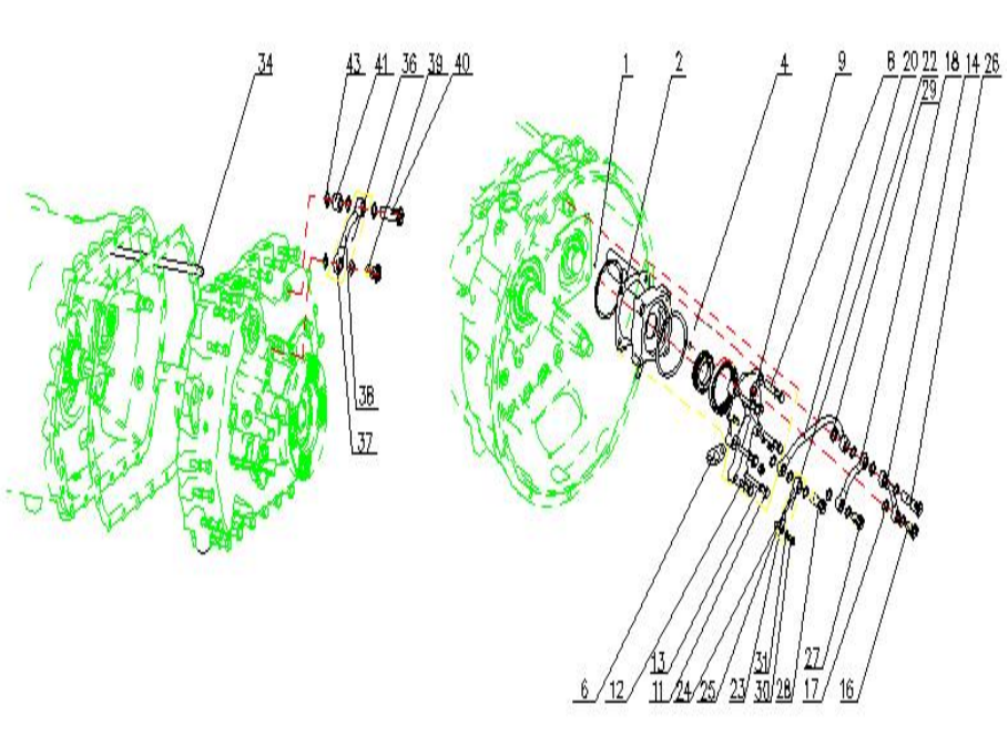 HOWO automatic transmission oil pump and piping assembly