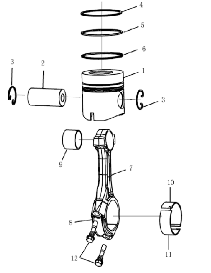 HOWO Piston and connecting rod