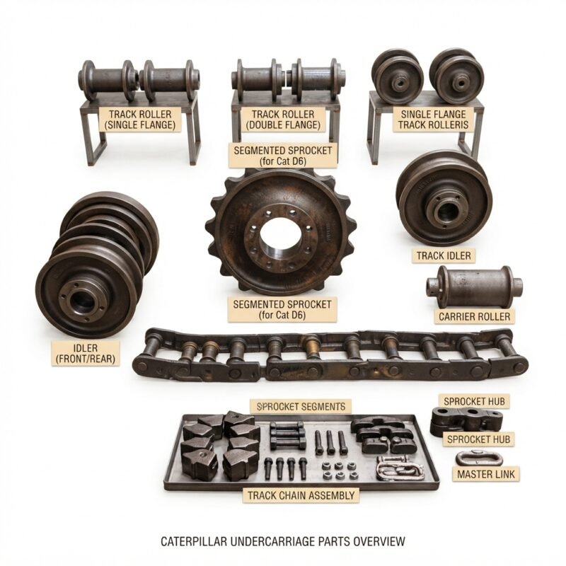 Excavator & Bulldozer Undercarriage Parts — Track Rollers, Idlers, Sprockets & More