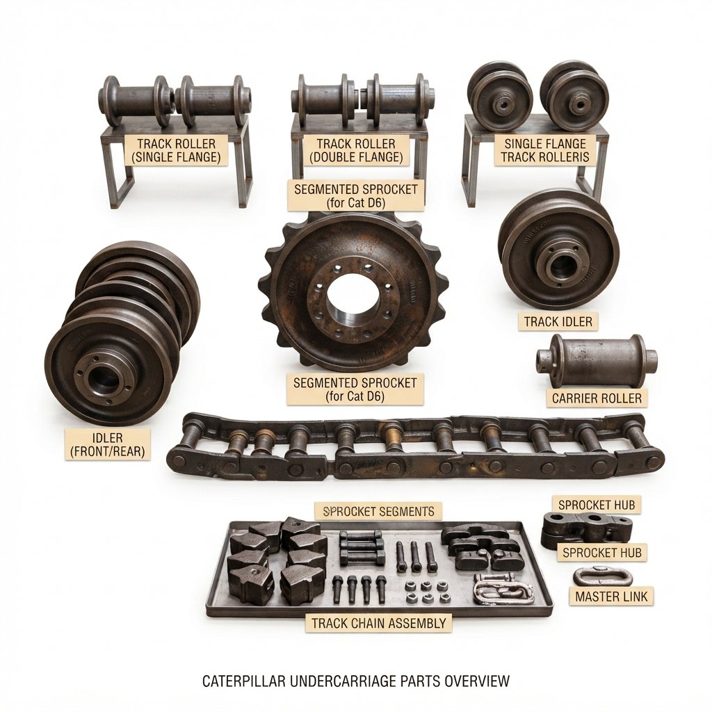 Excavator & Bulldozer Undercarriage Parts — Track Rollers, Idlers, Sprockets & More