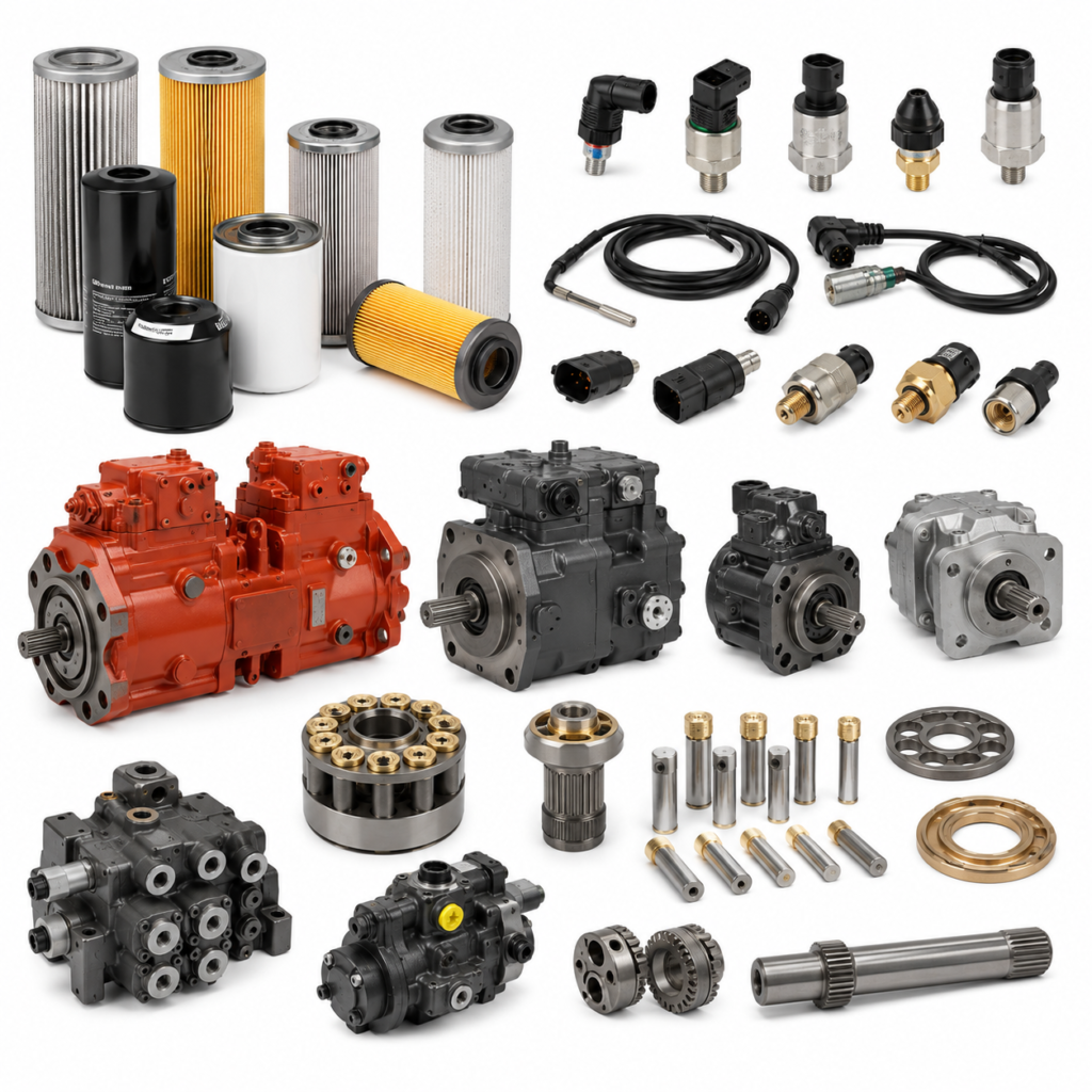 SANY Excavator Spare Parts Hydraulic Filters Sensors Pump Components